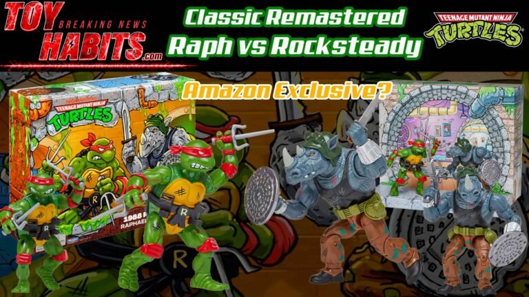 TMNT Classic Remastered Raphel vs. Rocksteady 2-Pack by Playmates Toys Preorder